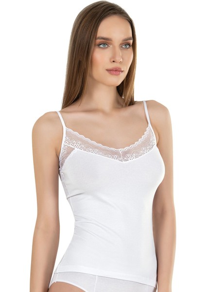 Kadın Pamuklu Modal Dantel Detaylı Ince Askılı Atlet fırsatları