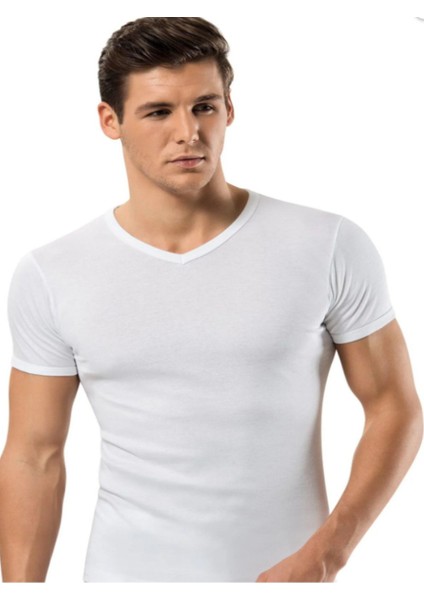 Iç Giyim Erdem %100 Pamuk Ribana V Yaka T-Shirt (3 Adet)