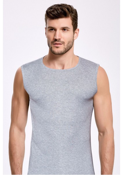 %100 Pamuk Oval Yaka Sıfır Kol Fanila 1006 (3 Adet)