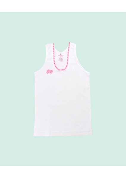 Ceylanoğlu %100 Pamuk Kız Çocuk Ribana Ponpon Geniş Askı Atlet 326 (6 Adet)