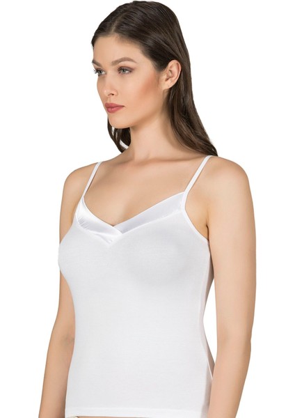 Kadın Premium Kumaş Viskon Saten Yakalı Esnek Rahat Ince Askılı Atlet modelleri