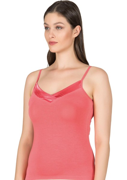 Kadın Premium Kumaş Viskon Saten Yakalı Esnek Rahat Ince Askılı Atlet modelleri