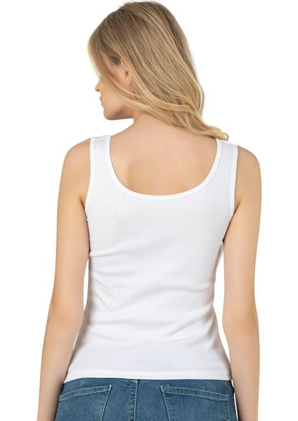 Kadın Pamuklu Fitilli Örme Kalın Askılı Atlet fiyatları