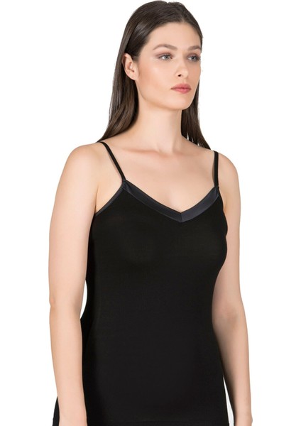 Kadın Ince Askılı Viskon Esnek Yumuşak Saten Yaka Atlet fırsatları