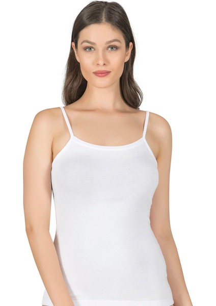 Kadın Pamuklu Modal Esnek Rahat Havuz Yaka Biyeli Ip Askılı Atlet