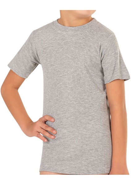 6'li Paket Erkek Çocuk %100 Pamuklu Ribana Esnek Rahat Yarım Kol Kapalı Yaka Fanila T-Shirt fırsatları