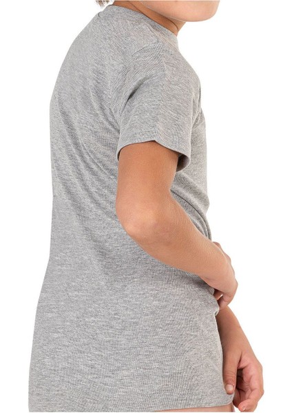 6'li Paket Erkek Çocuk %100 Pamuklu Ribana Esnek Rahat Yarım Kol Kapalı Yaka Fanila T-Shirt indirimleri