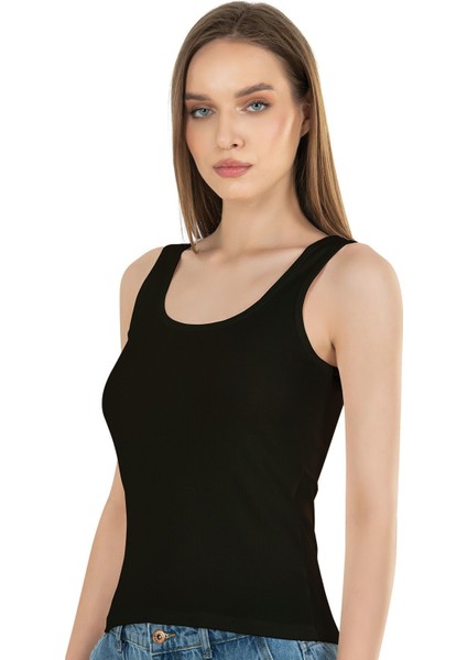 Kadın Pamuklu Fitilli Örme Kalın Askılı Atlet modelleri