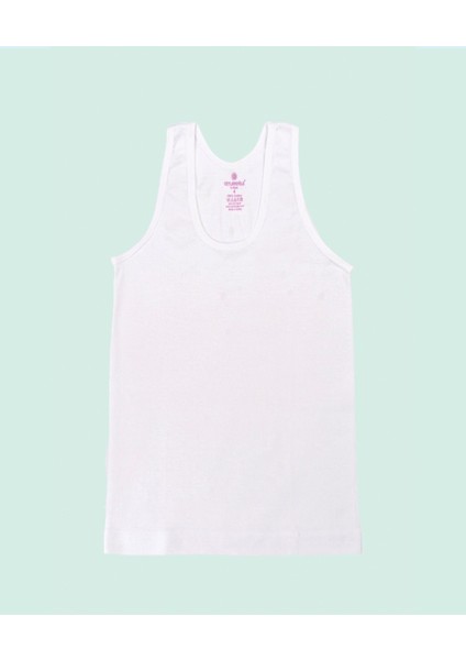 Ceylanoğlu %100 Pamuk Kız Çocuk Ribana Saten Geniş Askı Atlet 316 (6 Adet)