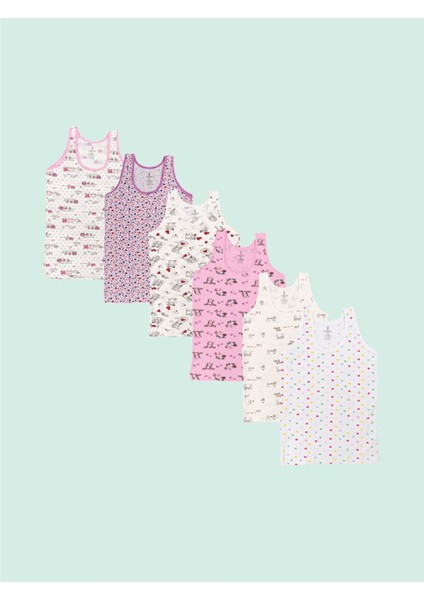 Ceylanoğlu Empirme Likra Karışık Renk Kalın Askı Kız Çocuk Atlet 348 (6 Adet)