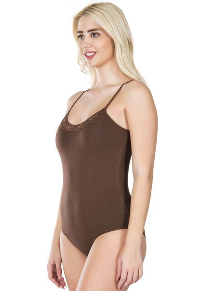 Iç Giyim Derya Kurşun Ön Kısımları Dantel Işlemeli Pamuk Kumaş Ince Askılı Çıt Çıtlı Body Atlet fiyatları