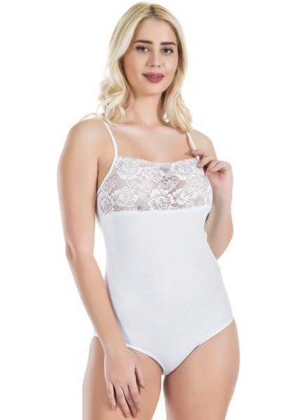 Iç Giyim Derya Kurşun Pamuk Kumaş Ön Kısımları Geniş Dantel Işlemeli Ip Askılı Çıt Çıtlı Body Atlet modelleri