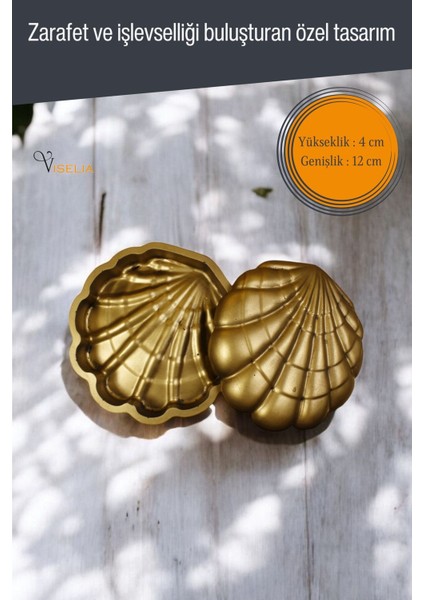 Takı Kutusu Takı Organizer Kapaklı Kutu Takı Düzenleyici Altın Renk Model 11