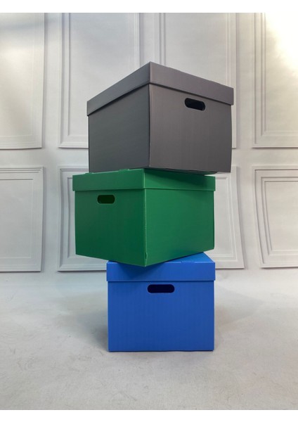 3'lü Dekoratif Saklama Kutuları, Renkli ve Şık Organizer Seti