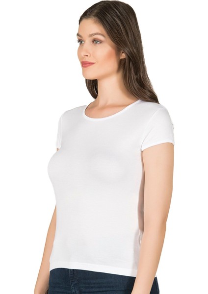 Kadın Premium Yumuşak Rahat Kumaş Viskon Bisiklet Yaka Kısa Kollu Örme T-Shirt modelleri