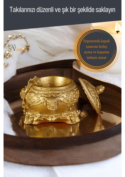 Takı Kutusu Takı Organizer Kapaklı Kutu Takı Düzenleyici Gümüş Eskitme Renk Model 1 indirimleri