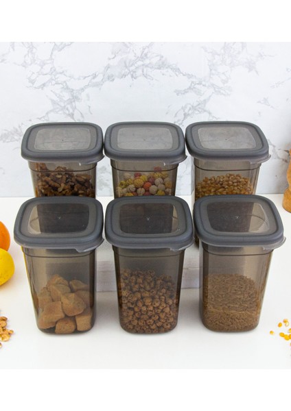 6 Adet Gri Dikdörtgen Saklama Kabı 1,1 Lt. 1100 Ml. Paket fiyatları