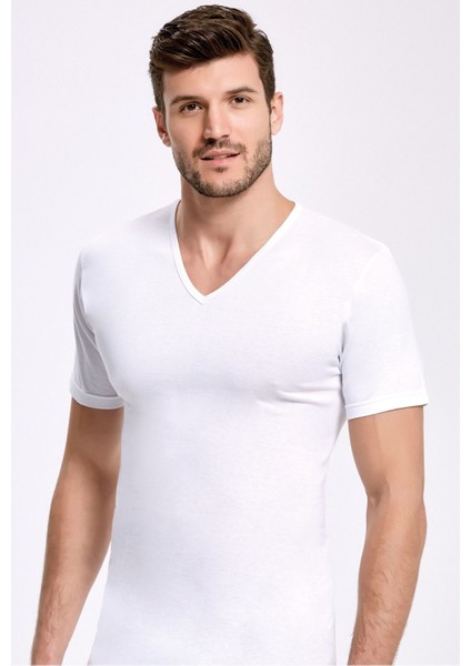 %100 Pamuk V Yaka Fanila 1012 (6 Adet)