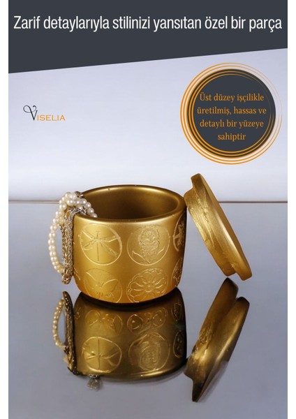 Takı Kutusu Takı Organizer Kapaklı Kutu Takı Düzenleyici Gümüş Eskitme Renk Model 9