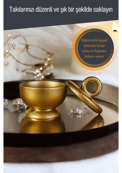 Takı Kutusu Takı Organizer Kapaklı Kutu Takı Düzenleyici Gümüş Eskitme Renk Model 7