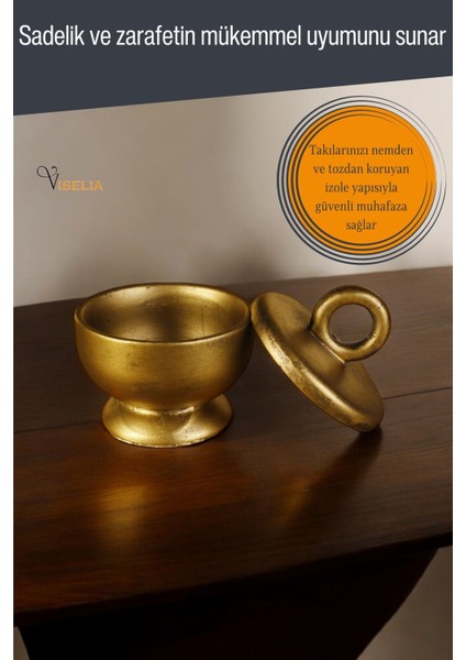 Takı Kutusu Takı Organizer Kapaklı Kutu Takı Düzenleyici Gümüş Eskitme Renk Model 7