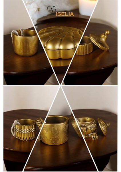 Takı Kutusu Takı Organizer Kapaklı Kutu Takı Düzenleyici Gümüş Eskitme Renk Model 7