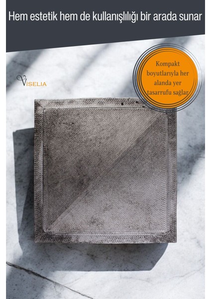 Takı Kutusu Takı Organizer Kapaklı Kutu Takı Düzenleyici Altın Eskitme Renk Model 13