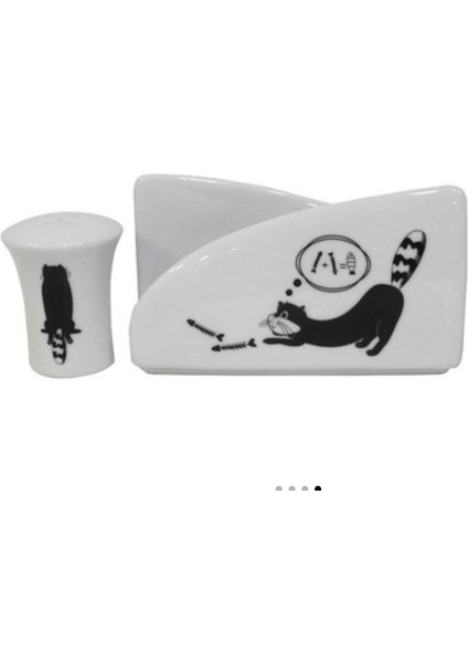 Biberlik Peçetelik Seti Ev Sofra Mutfak Happy Cats modelleri