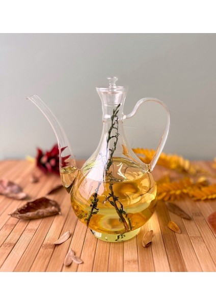 Şeffaf 2'li Bambu Standlı Borosilikat Cam Yağlık Seti, 700 ML+700 ml fiyatları