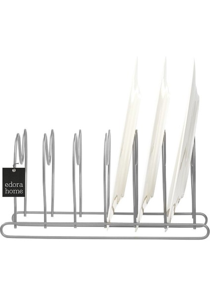 6 Bölmeli Paslanmaz Metal Tava ve Tabak Düzenleyici Raf modelleri