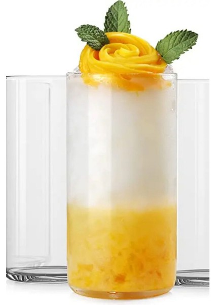 12'li 450 ml Kokteyl ve Meşrubat Bardağı Seti, Pipetli, Şık ve Kullanışlı