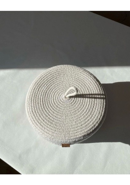 Beyaz Orta Boy Kapaklı Çok Amaçlı Sepet, Dekoratif, Hasır ve Pamuklu Sepet indirimleri