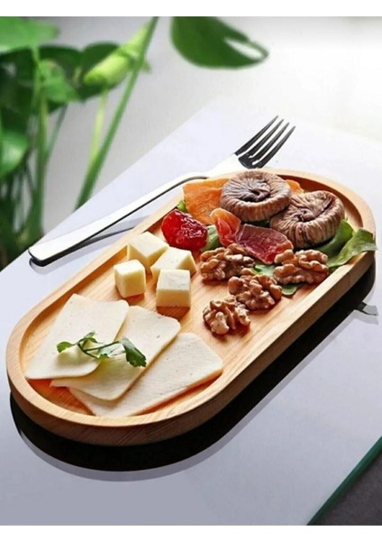 Doğal Ahşap Çok Amaçlı Sunum Tabağı, Yağdanlık ve Çerezlik Seti