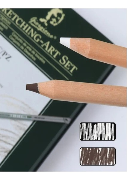 Karakalem Seti 10 Parça 1 Paket Teneke Metal Kutu Eskiz Çizim Seti Kara Kalem modelleri