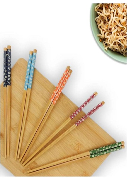 Renkli Çubuklar, 5'li, Geleneksel Asya Yemekleri Için Şık Tasarım