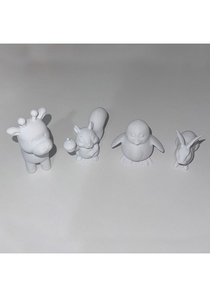 Sevimli Hayvanlar Serisi 1 - Plastik Oyuncak Boyama Seti - Sincap, Penguen, Zürafa, Tavşan fiyatları