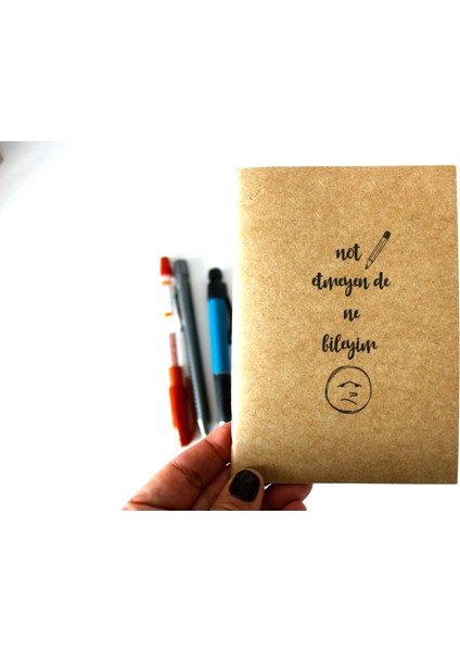 Kraft Not Defteri - 6 Eğlenceli Hediye 30 Sayfa Çizgisiz %100 Geri Dönüşümlü Kağıttan Üretim