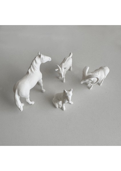 Çiftlik Hayvanları Serisi 2 - Plastik Oyuncak Boyama Seti - At, Keçi, Koç, Köpek fiyatları