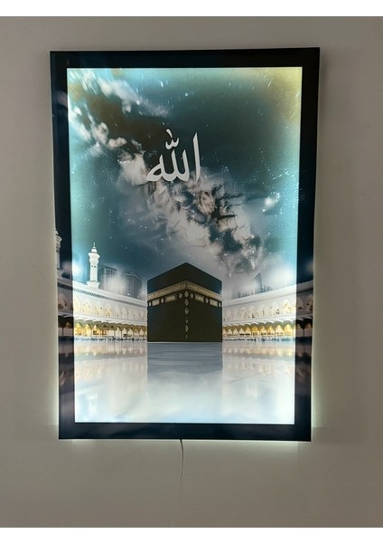 LED Işıklı Kâbe Kanvas Tablo fiyatları