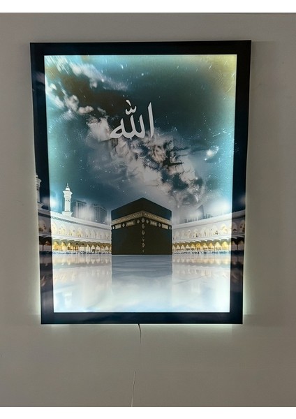LED Işıklı Kâbe Kanvas Tablo fırsatları