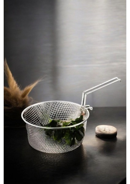 Desenli Cam Kapaklı 24CM Emaye Kızartma Tenceresi, Süzgeçli ve Şık Tasarım modelleri