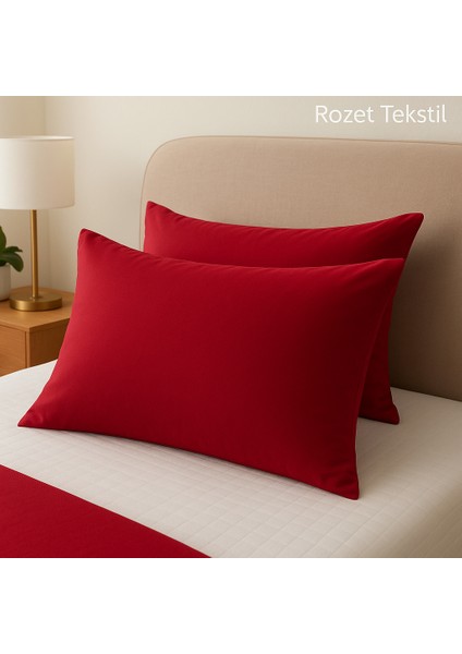 Bordo Yastık Kılıfı Pamuk Kumaş Kapaklı (2 Adet) 50 x 70 cm fiyatları
