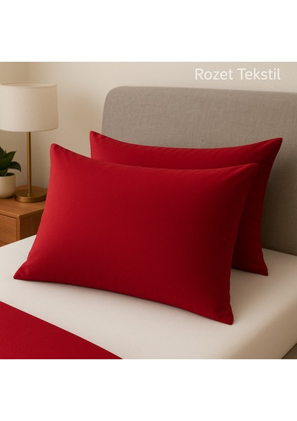 Bordo Yastık Kılıfı Pamuk Kumaş Kapaklı (2 Adet) 50 x 70 cm modelleri