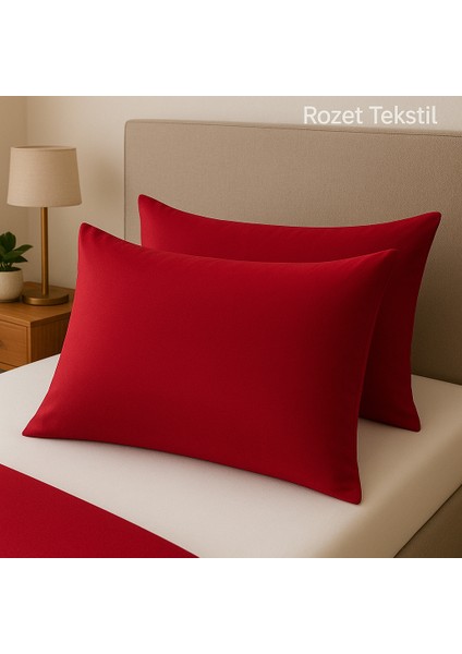 Bordo Yastık Kılıfı Pamuk Kumaş Kapaklı (2 Adet) 50 x 70 cm indirimleri
