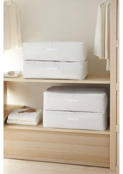 4'lü Gri Pötikare Baza Altı Valiz Düzenleyici Hurç 74X46X22 modelleri