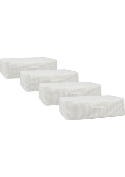 4'lü Gri Pötikare Baza Altı Valiz Düzenleyici Hurç 74X46X22