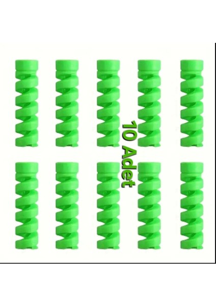 10 Adet Esnek Silikon Spiral Kablo Koruyucu Şarj Kablosu Kulaklık Kablosu Koruyucu Yüksek Kalite