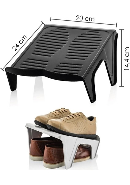 10'lu Çiftli Ayakkabı Düzenleyici Rampa Siyah Seti fiyatları
