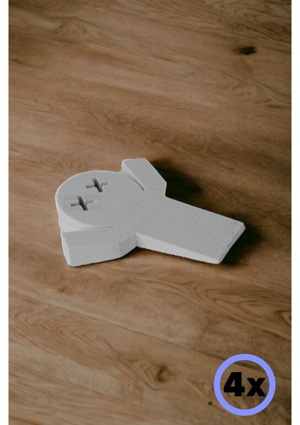 Kapı Takozu Kapı Tutacağı Kapı Stoperi Kapı Durdurucu Beyaz 4 Adet Model 3