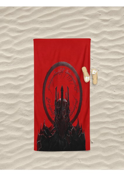 Sauron Lotr Desenli Dijital Baskılı Genç Erkek Plaj Banyo Havlusu